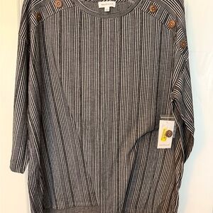 NWT Westbound Black and White Striped Long Sleeve Top
